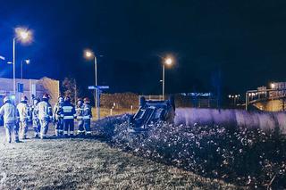 Zabrze: Pijany kierowca z Ukrainy dachował na rondzie Sybiraków. Miał ponad 2 promile!