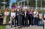 Protest na stacji PKP Włoszczowa Północ
