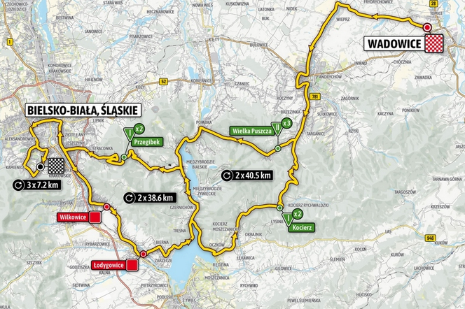 Mapa III etapu Tour de Pologne