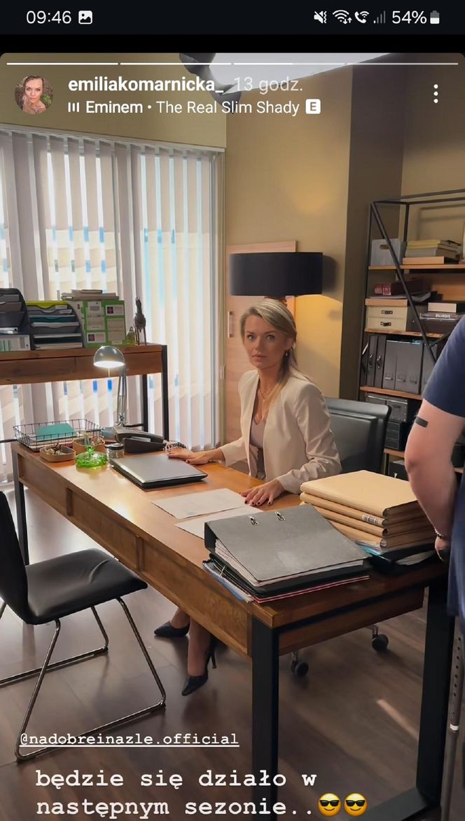 Na dobre i na złe nowy sezon. Agata Woźnicka (Emilia Komarnicka) na planie