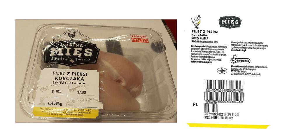 Świeży filet z piersi kurczaka MAP (Biedronka)