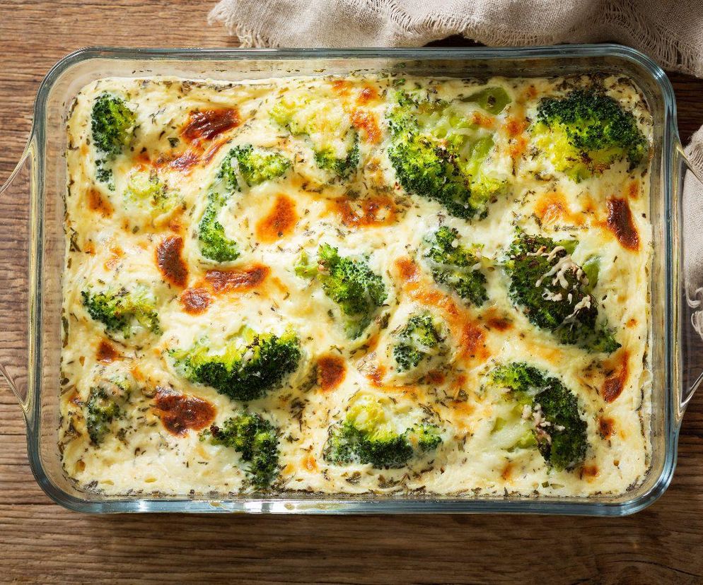 zapiekane brokuły z fasolą i serem