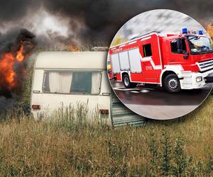 Sztabin. Tragiczny pożar. 58-letni mężczyzna zginął w pożarze przyczepy kempingowej