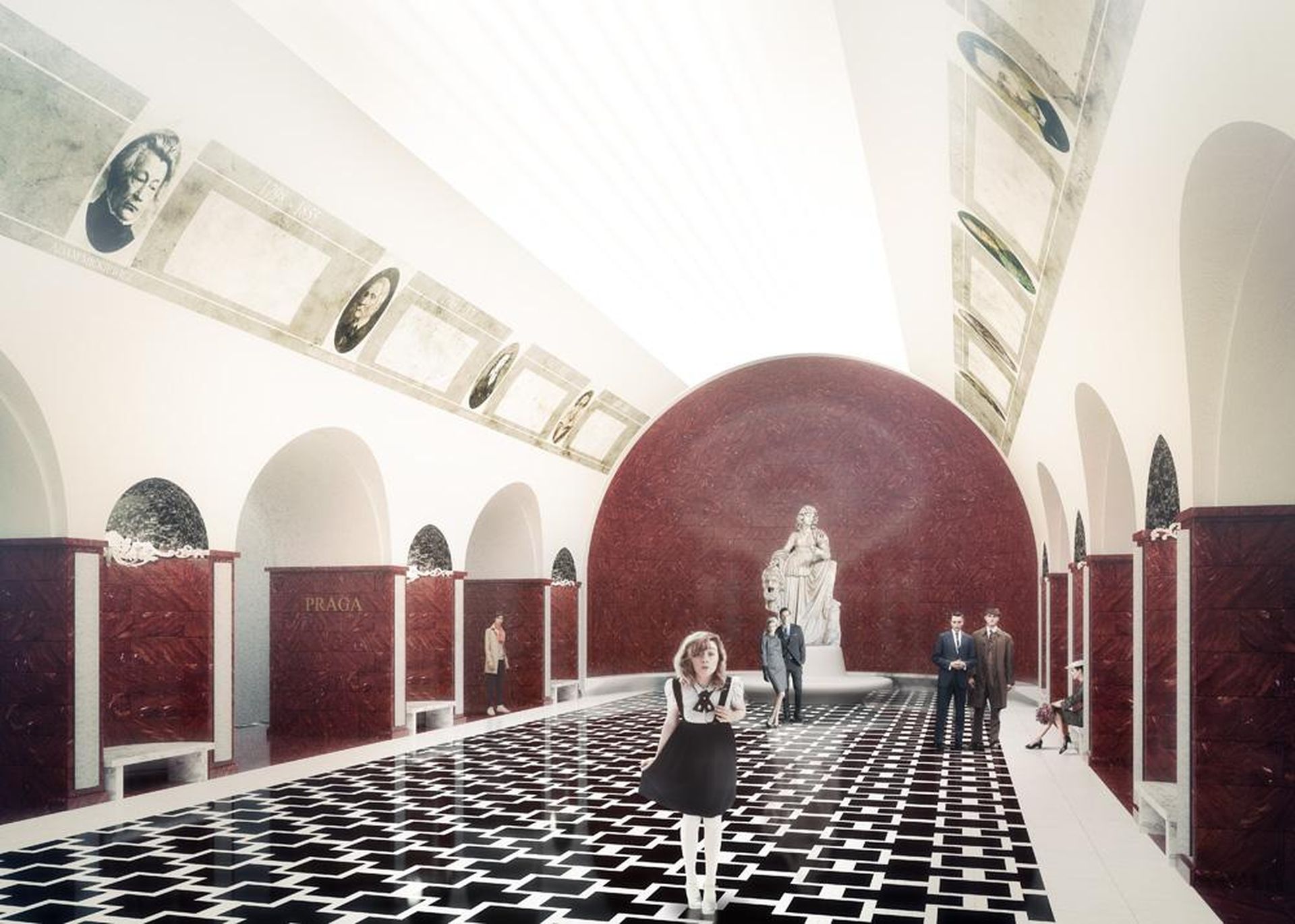 Współczesna wizualizacja stacji metra Plac Teatralny wg koncepcji zespołu Jana Bogusławskiego