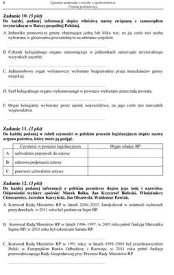 MATURA 2012, WOS poziom PODSTAWOWY - ARKUSZE, PYTANIA, ZADANIA, ODPOWIEDZI