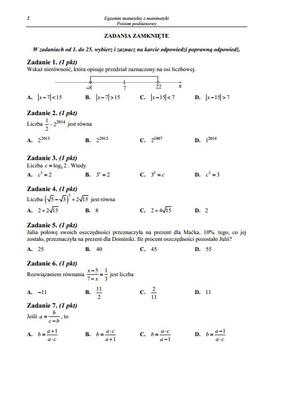 Poprawkowa Matura z matematyki 2014 /2