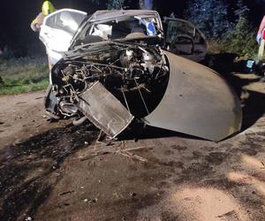 Śmiertelny wypadek pod Tomaszowem Lubelskim! 31-latek zginął w zmiażdżonym fordzie [ZDJĘCIA]