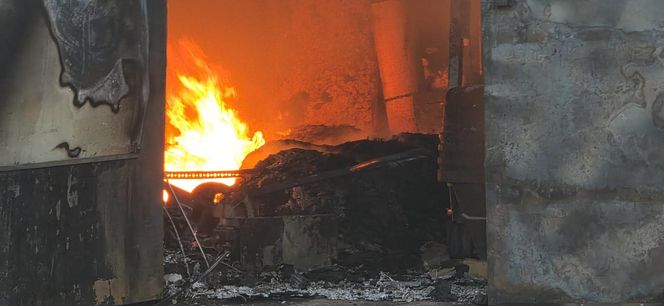 Pożar hali w Siemianowicach Śląskich
