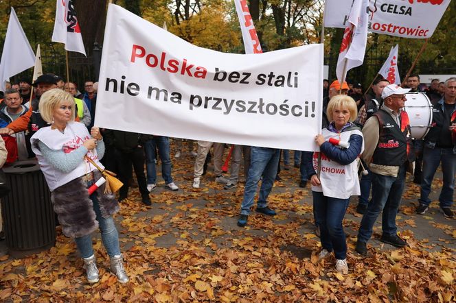 Protest hutników w Warszawie (23.10.2024)