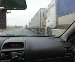 Gigantyczna kolejka ciężarówek do przejścia granicznego w Koroszczynie
