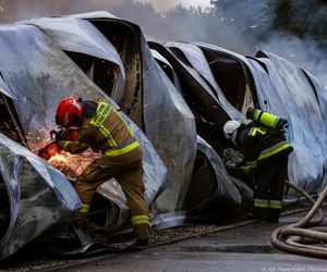 Wielki pożar w Kędzierzynie-Koźlu. Hurtownia stanęła w ogniu, na miejscu 150 strażaków [ZDJĘCIA]
