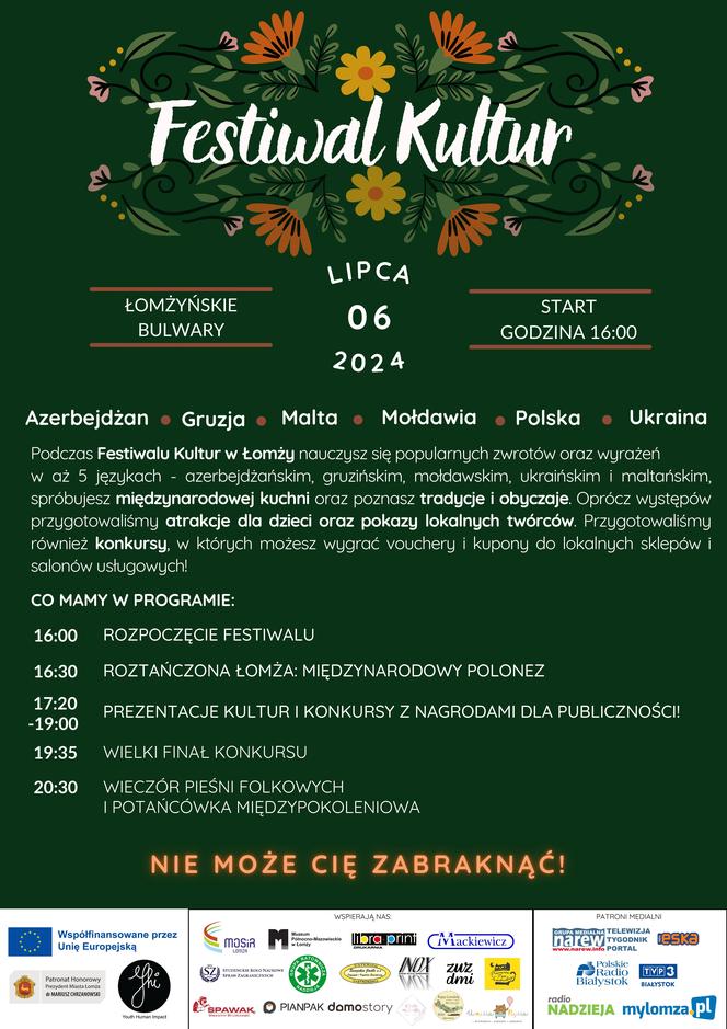 Festiwal Kultur już w sobotę w Łomży! Można poznać kulturę Gruzji, Mołdawii, Azerbejdżanu, Malty i Ukrainy [PROGRAM]