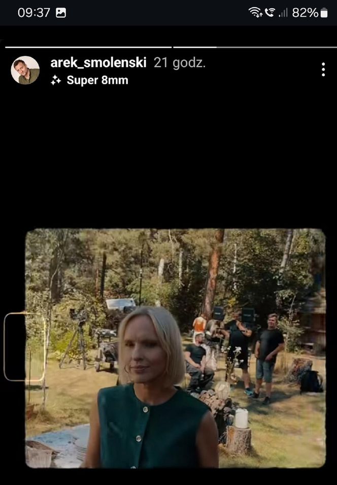 	M jak miłość nowy sezon. Dorota (Iwona Rejzner) na planie