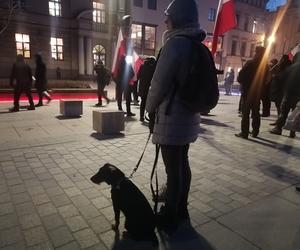 Marsz Pamięci Żołneirzy Wyklętych w Lublinie. Wcześniej odbył się laserowy pokaz