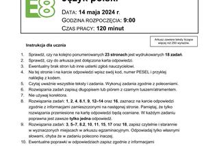 Egzamin ósmoklasisty 2024: polski. Zadania, arkusze CKE i odpowiedzi z języka polskiego 14.05.2024