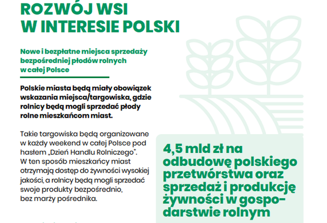 Polski Ład dla polskiej wsi