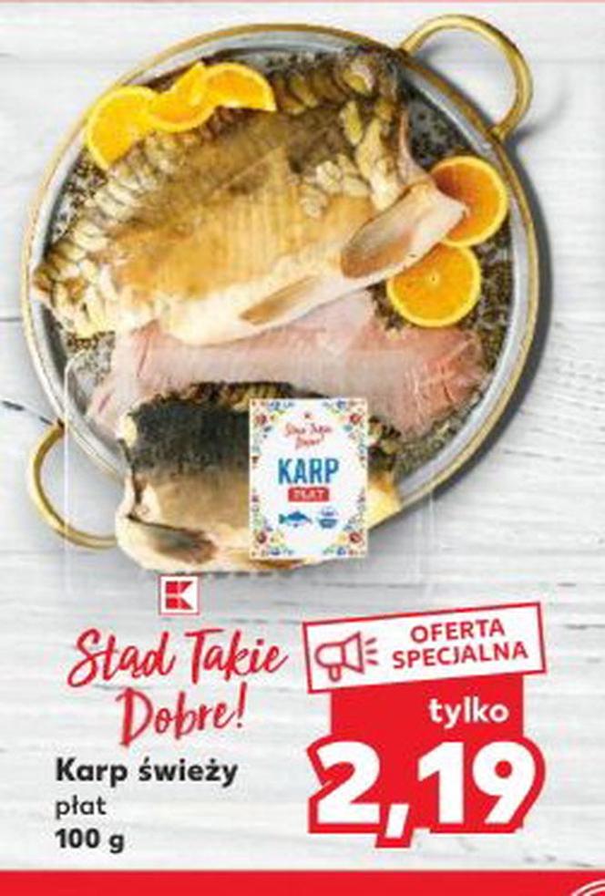 Karp świeży, płat 2,19 zł/100 g  