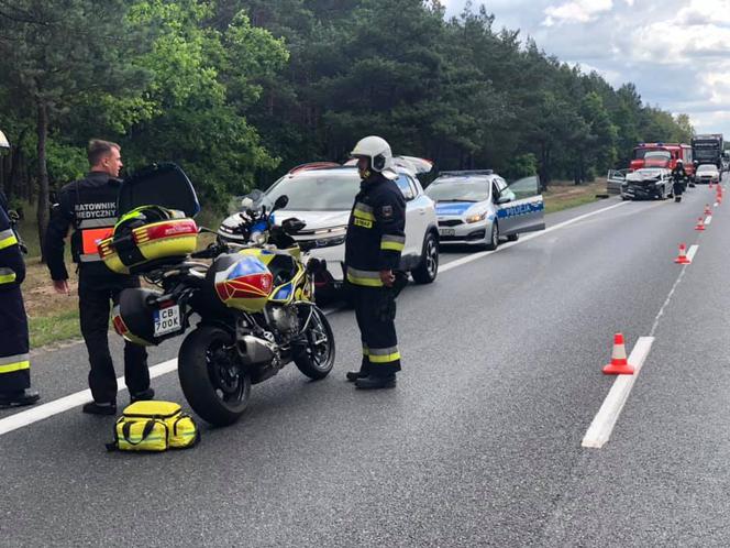 Zderzenie trzech aut na trasie Bydgoszcz - Toruń