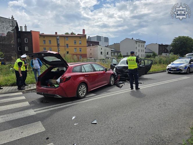Zderzenie osobówek w Chorzowie