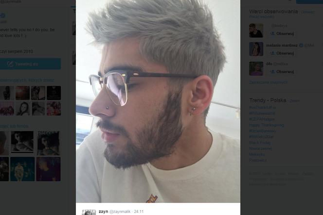 Zayn Malik pofarbował włosy na srebrny kolor