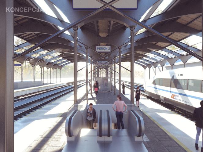 Stacja Białystok - wizualizacja poglądowa peronu po przebudowie.