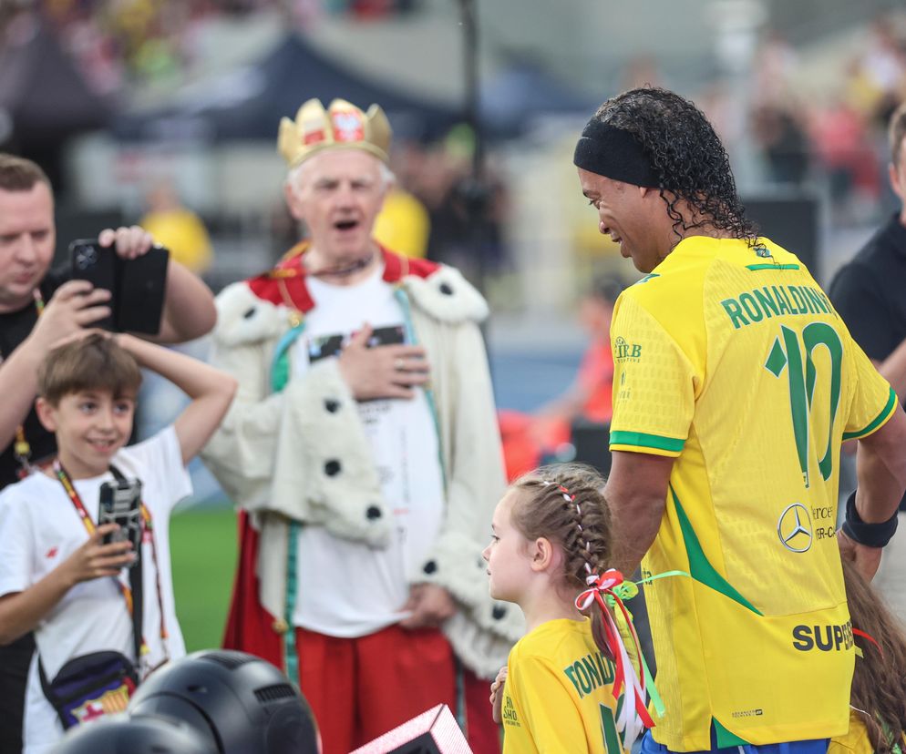 Ronaldinho na Stadionie Śląskim w meczu gwiazd Polska - Brazylia