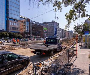 Budowa tramwaju na Rakowieckiej w Warszawie