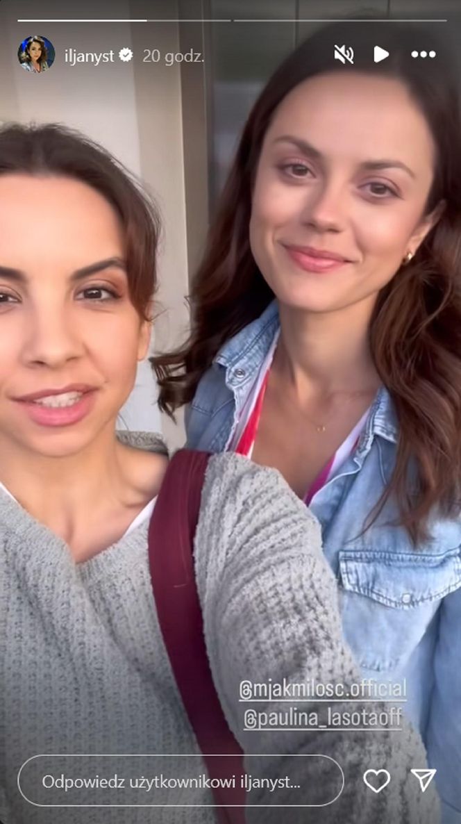 M jak miłość nowy sezon. Aneta (Ilona Janyst), Kasia (Paulina Lasota) na planie