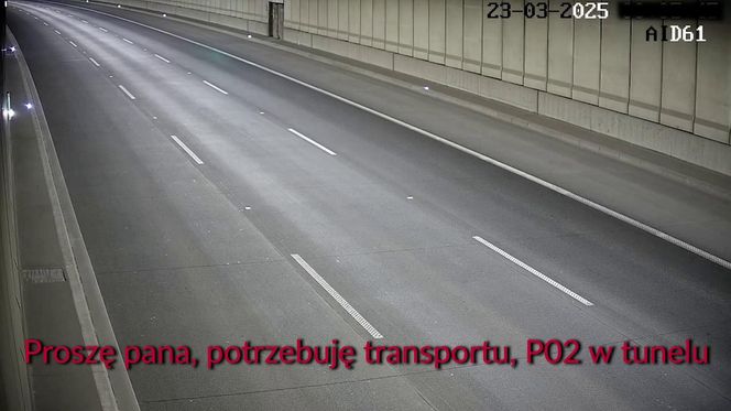 Zadzwonił na numer alarmowy i poprosił o podwózkę. Z tunelu na S2 wywiozła go policja