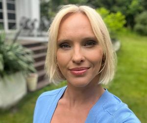 	M jak miłość nowy sezon. Dorota (Iwona Rejzner) na planie