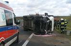 Wypadek na autostradzie A1 w Warlubiu! Bus uderzył w barierki ochronne