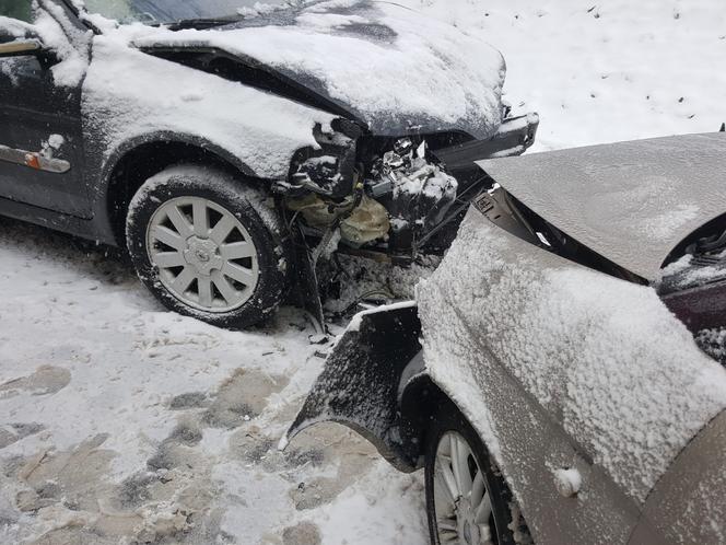 Seria groźnych zdarzeń drogowych po opadach śniegu