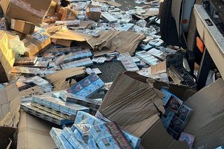 Wypadek ciężarówki z bydłem ujawnił przemyt papierosów