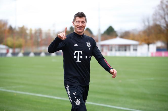 Robert Lewandowski na treningu Bayernu Monachium