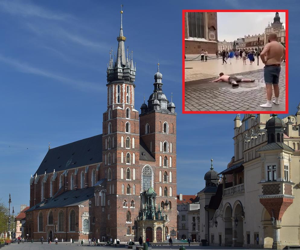Skandaliczne zachowanie turystów na Rynku Głównym w Krakowie