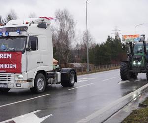 Protest rolników z 20 lutego. Blokada drogi obok Białegostoku