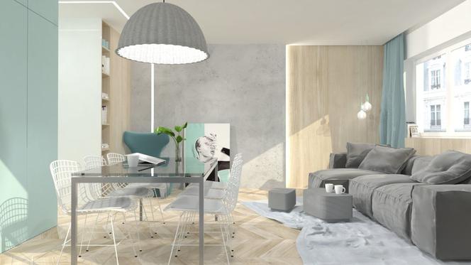Pastelowy apartament dla pary