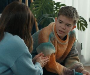 Barwy szczęścia odc. 3203 po wakacjach. Kasia (Katarzyna Glinka), Ksawery (Bartosz Gruchot)