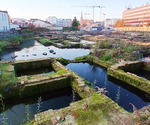 Fundamenty dawnych kamienic przy ul. Św. Floriana