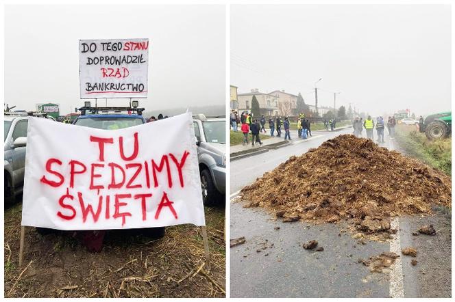 Blokada DK15 w Bratianie. Rolnicy znów blokowali drogę niedaleko Iławy [WIDEO]