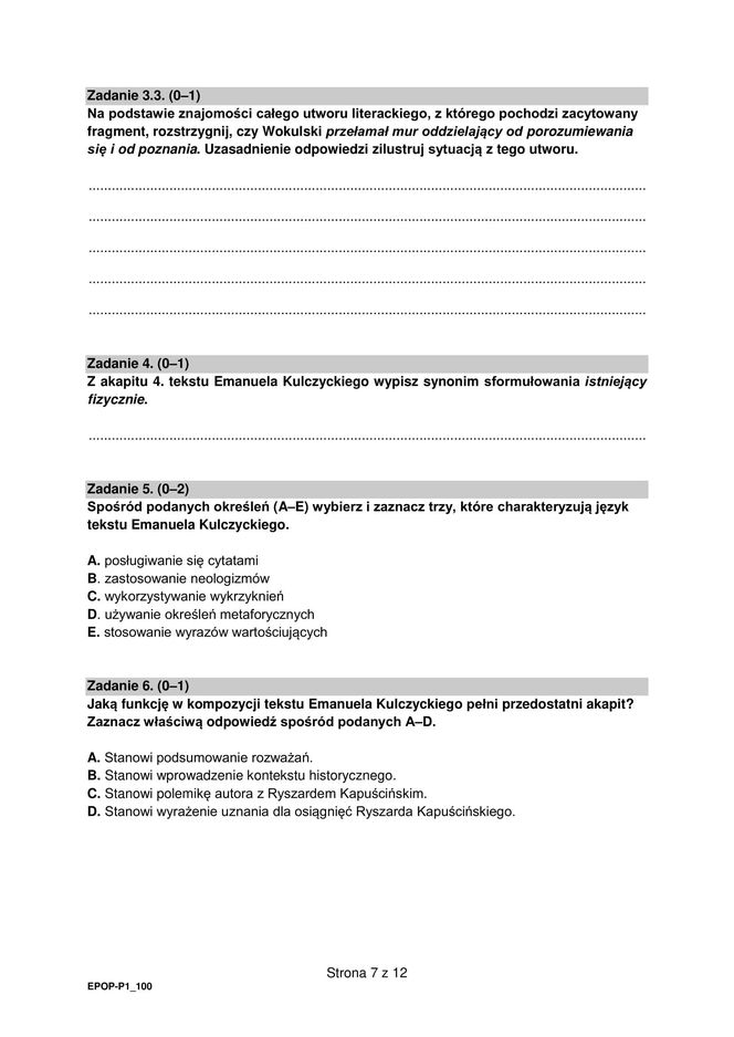 Matura 2025: polski 5.05.2025. Arkusze CKE i odpowiedzi. Poziom podstawowy 1 i 2 część [Formuła 2015]