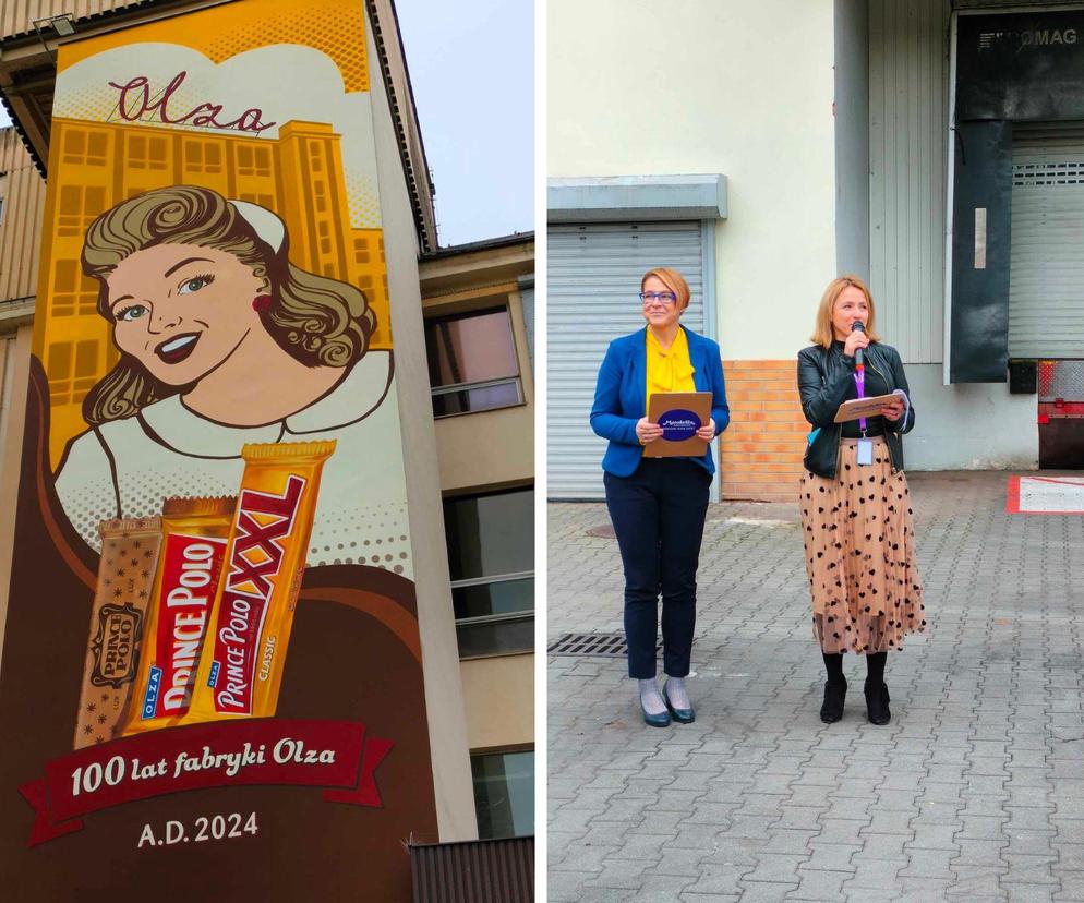 Nowy mural w Cieszynie. Na pamiątkę 100-lecia powstania fabryki produkującej kultowe wafle