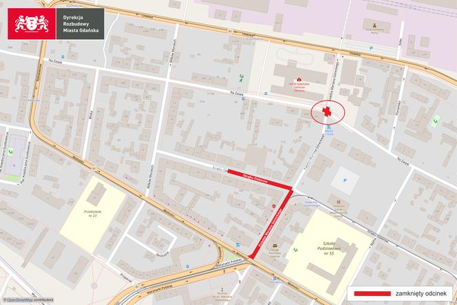 Gdańsk: Zamknięcie skrzyżowania ulic Góreckiego i na Zaspę w Nowym Porcie