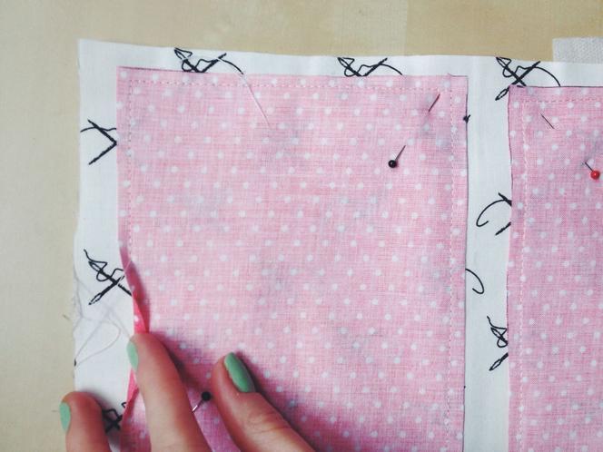 Krok X – Przeszywanie tkanin na klapki