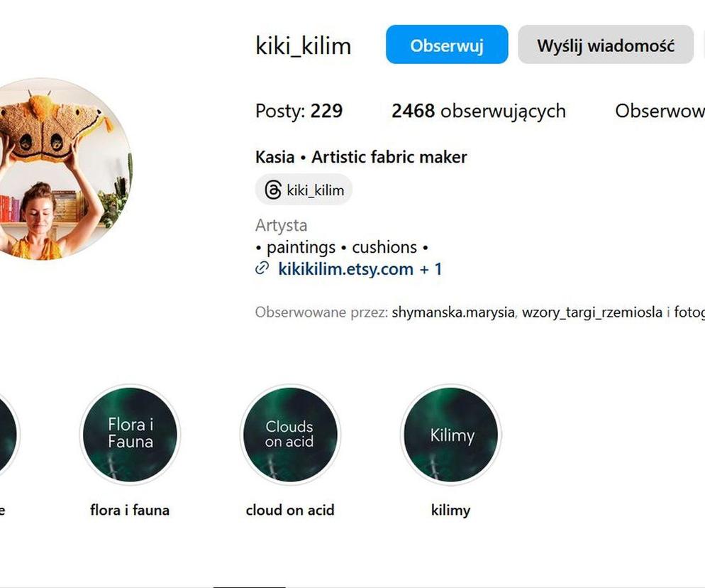 Odwiedź profil Kasi z Kiki Kilim na IG: @kiki_kilim
