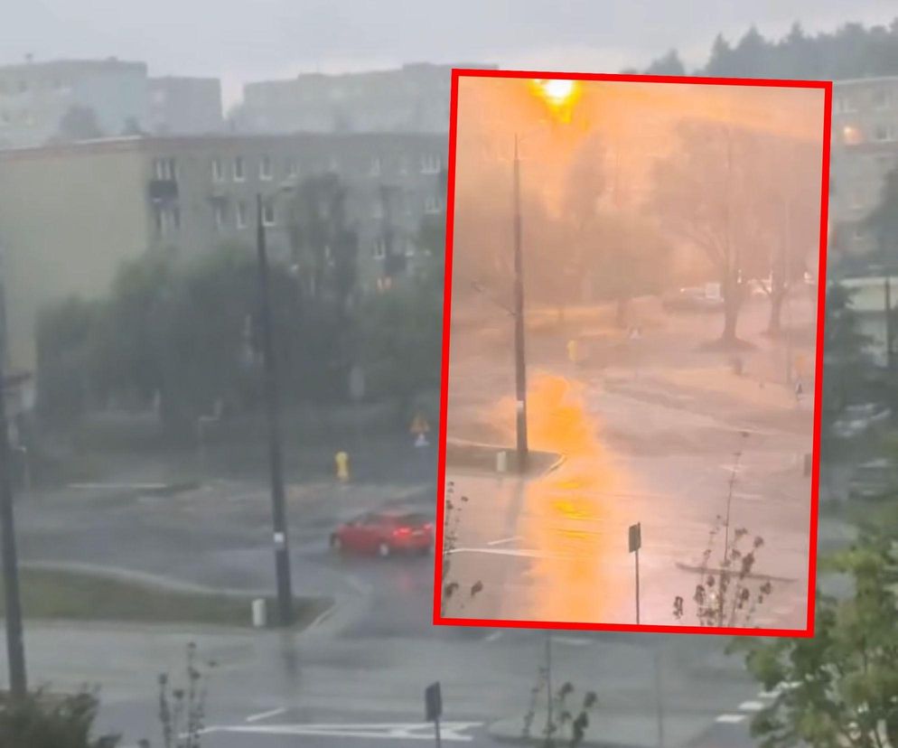 Piorun uderzył w blok w Olsztynie. Przerażający moment został nagrany