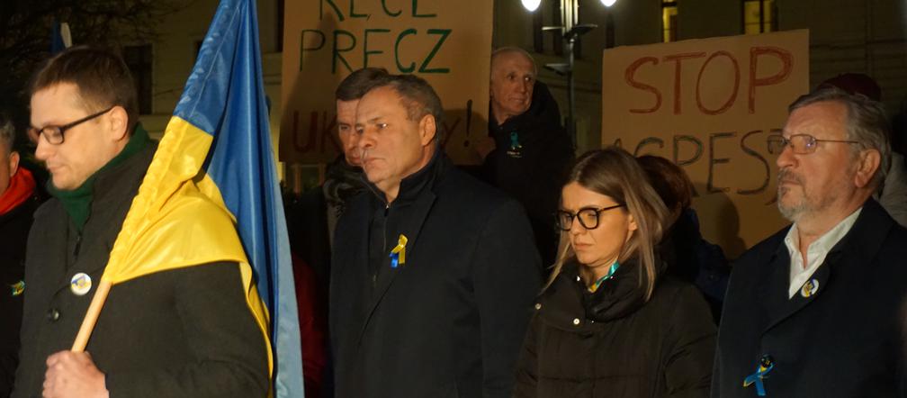 Wojna na Ukrainie. Bydgoszczanie protestowali przeciwko rosyjskiej agresji [ZDJĘCIA]