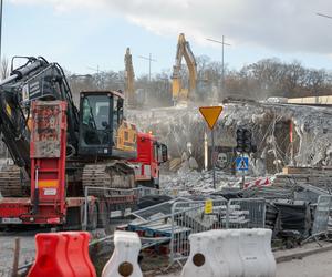 Rozbiórka starego wiaduktu południowego Trasy Łazienkowskiej