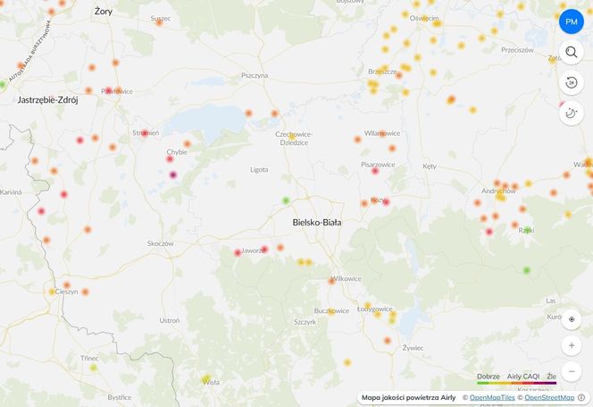 Zła jakość powietrza w woj. śląskim. Mieszkańcy otrzymali alerty RCB