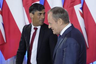 Premier RP Donald Tusk oraz premier Wielkiej Brytanii Rishi Sunak